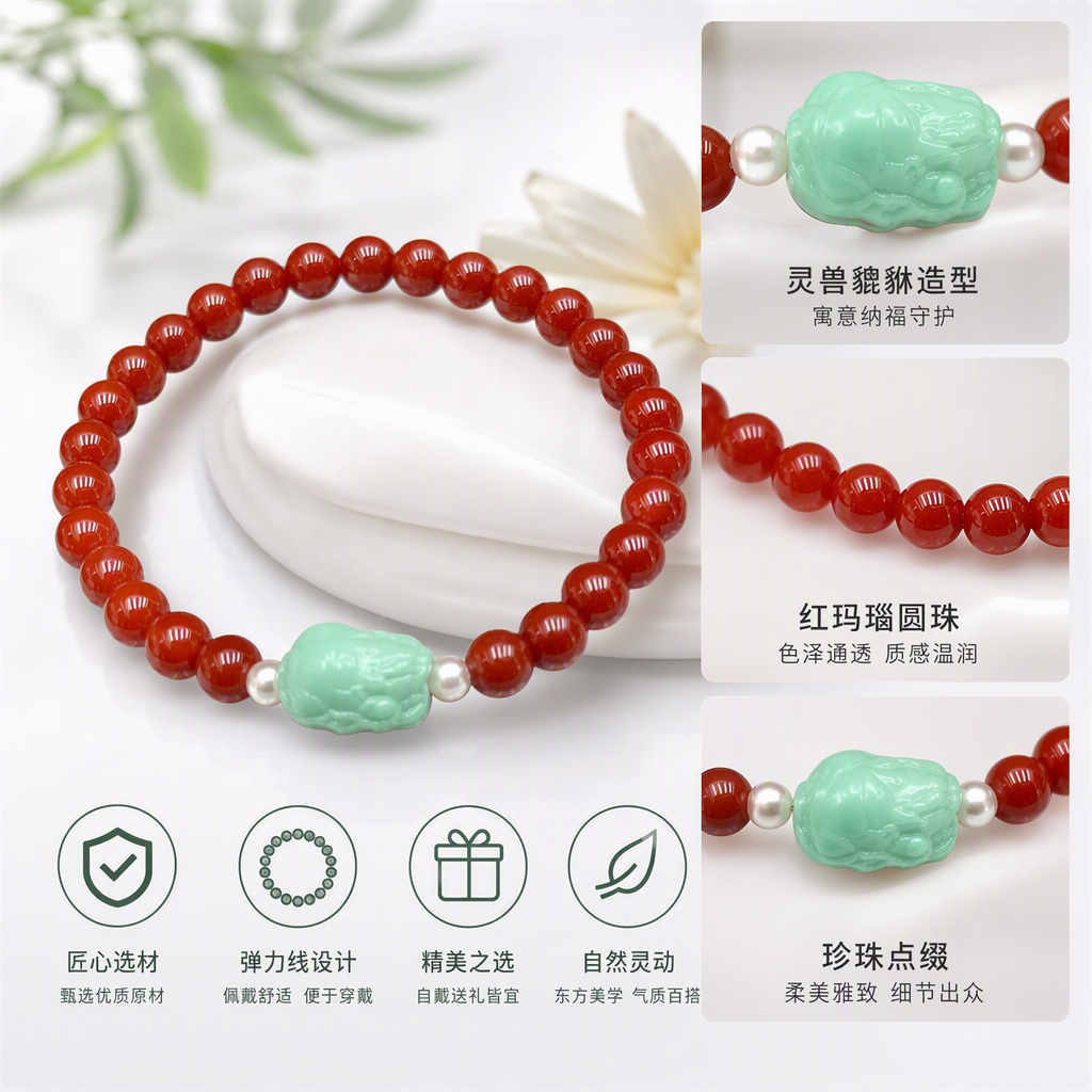 South red hand string pulsera de moda red bears string central martingale verde wives wiliwilienne combinar con blanco perla tendencia accesorios mujer