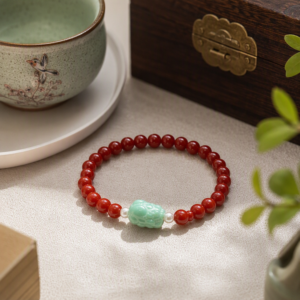 South red hand string pulsera de moda red bears string central martingale verde wives wiliwilienne combinar con blanco perla tendencia accesorios mujer details Picture