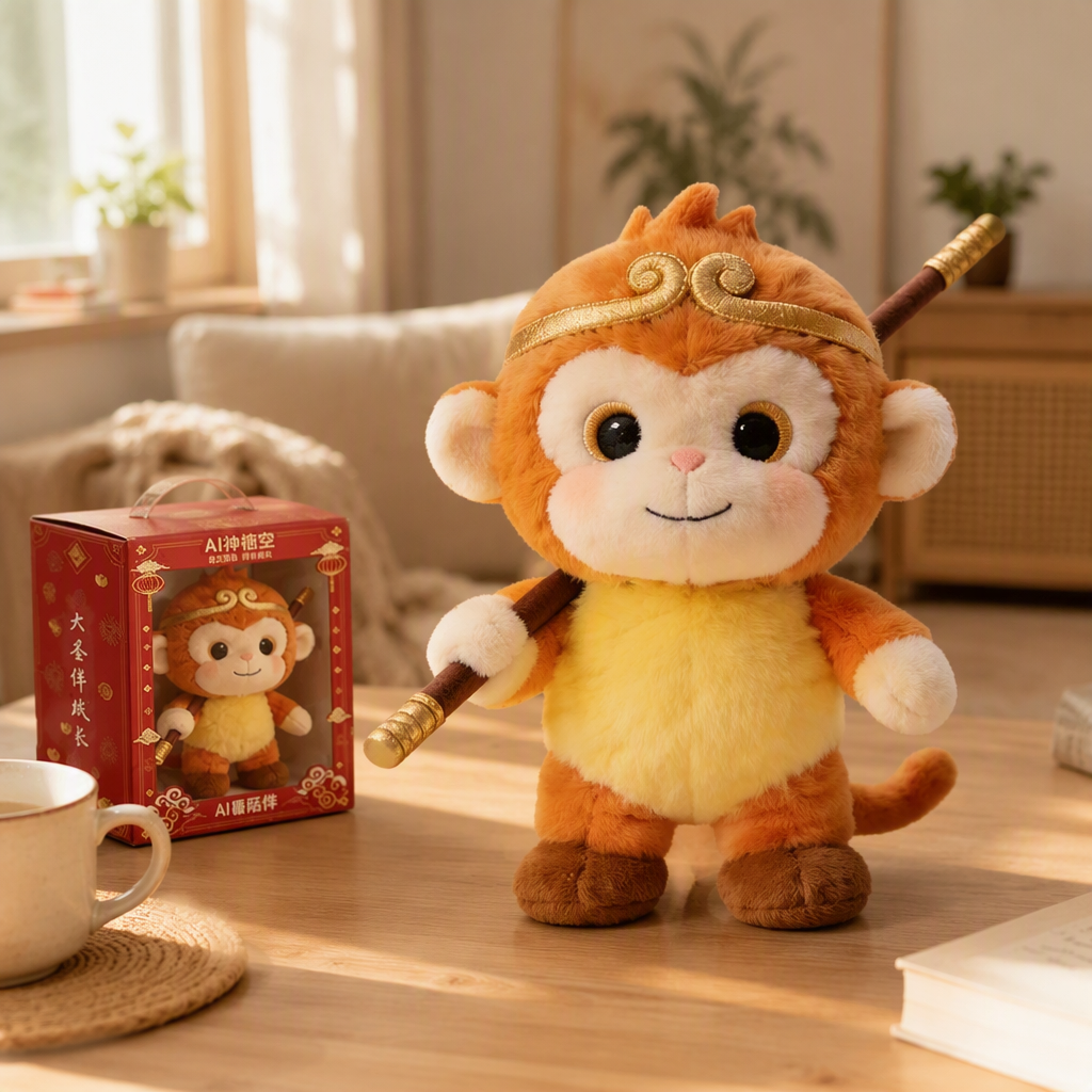 AI robot acompañante amarillo anaranjado peluche muñeca son goku 18 áreas de conocimiento para cubrir completamente las necesidades de crecimiento de 3 a 6 años details Picture