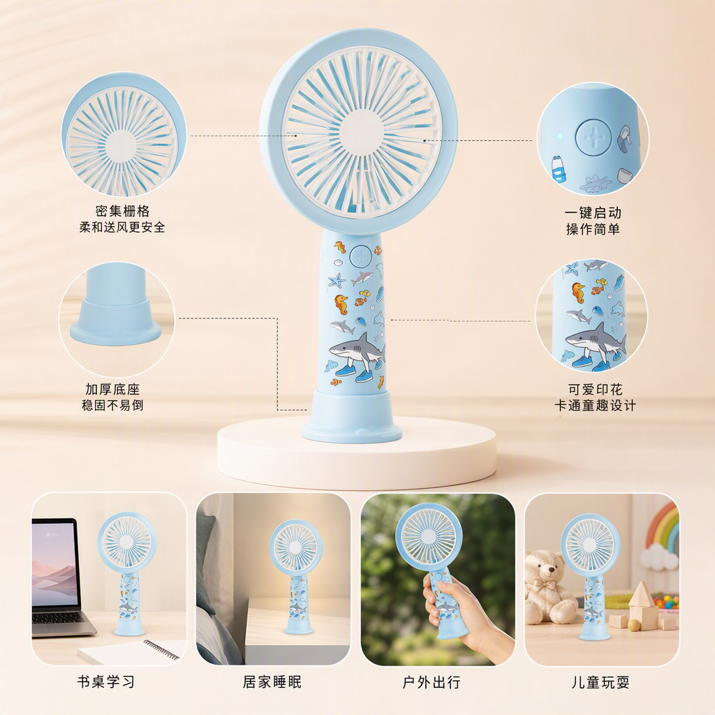 Portable mini handheld fan is cool, convenient, small and quiet in summer. It is an essential summer item for outdoor travel and home use