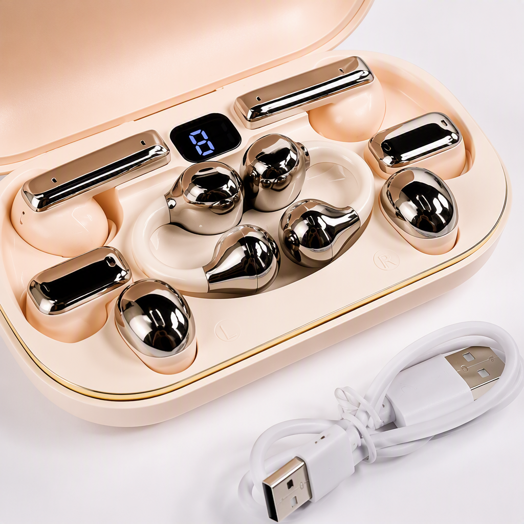 The pink true wireless earphone charging case features wireless Bluetooth sports headphones that support fast charging, are lightweight and portable, and offer high-quality music calls with excellent sound effects Application Scenario