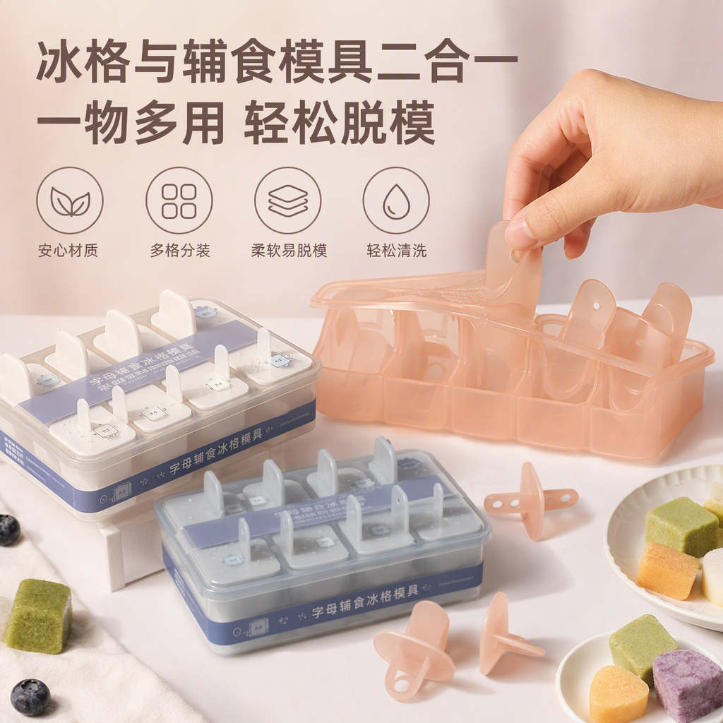 多彩字母冰格模具创意冰块模具水果冰晶冰块制作工具家用冰箱冷冻用品