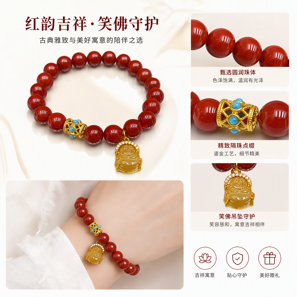 South red hand string de moda red bead string pulsera para hombres y mujeres vintage mano ornamento simple pulsera tendencia versátil dar regalos