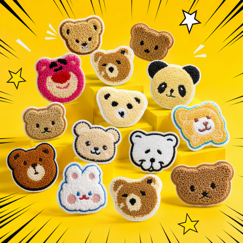 A variety of cute cartoon animal plush stickers and fabric decorations are available for children's DIY decals and patches Specification image