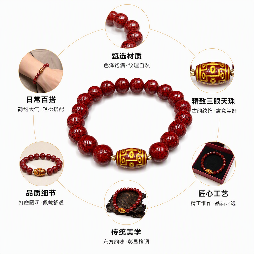 Cinabrio handstring moda red bead string pulsera mujer janyo 100 accesorios pareja pulsera regalo tendencia accesorios