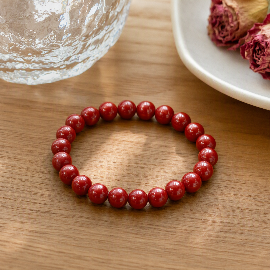 Moda rojo cinabrio brazalete cordón de cuentas brazalete simple vintage handwear colegial pareja handwaven tendencia accesorios details Picture