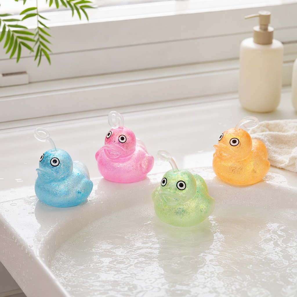 Colorful golden scallion glitter pink little yellow duck maltose stress-relieving and venting toy soft rubber kneading creative entertainment products pic 2