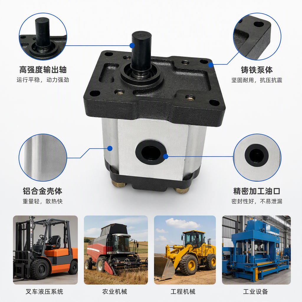 The high-end black pump body is durable and stable, suitable for multiple devices. High-quality industrial-grade accessories. Agricultural machinery hydraulic pump left-handed CBT-F312