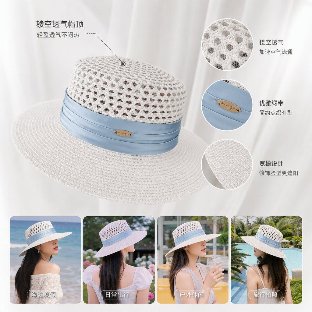 民族风手工刺绣头巾多彩绸缎披肩防晒遮阳帽子配饰夏季必备