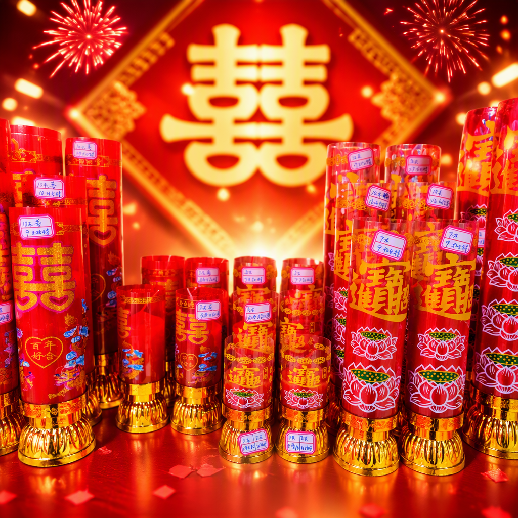 Red festive candle ornaments, wedding and festival decorations, home items, festival gifts and creative displays Specification image