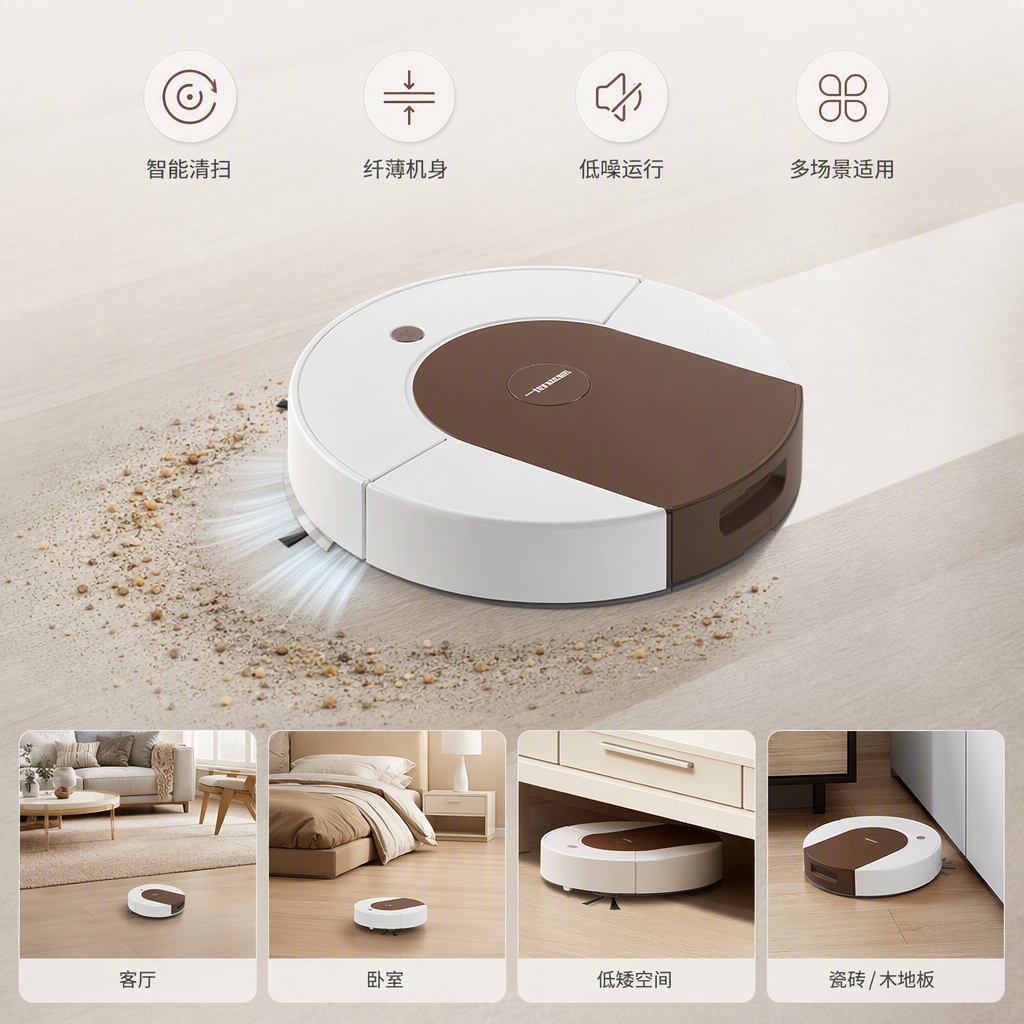 Intelligent sweeping robot, household vacuum cleaner, automatic path planning, silent, powerful suction, multi-functional cleaning equipment details Picture