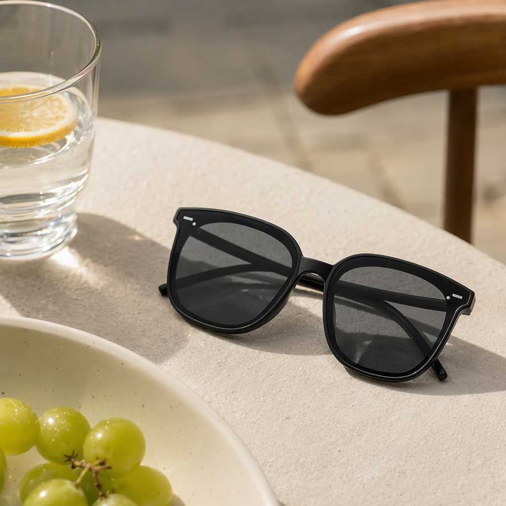 Fashionable polarized sunglasses for men, UV protection sunglasses, trendy driving, casual black polarized lenses, large frames for both men and women details Picture