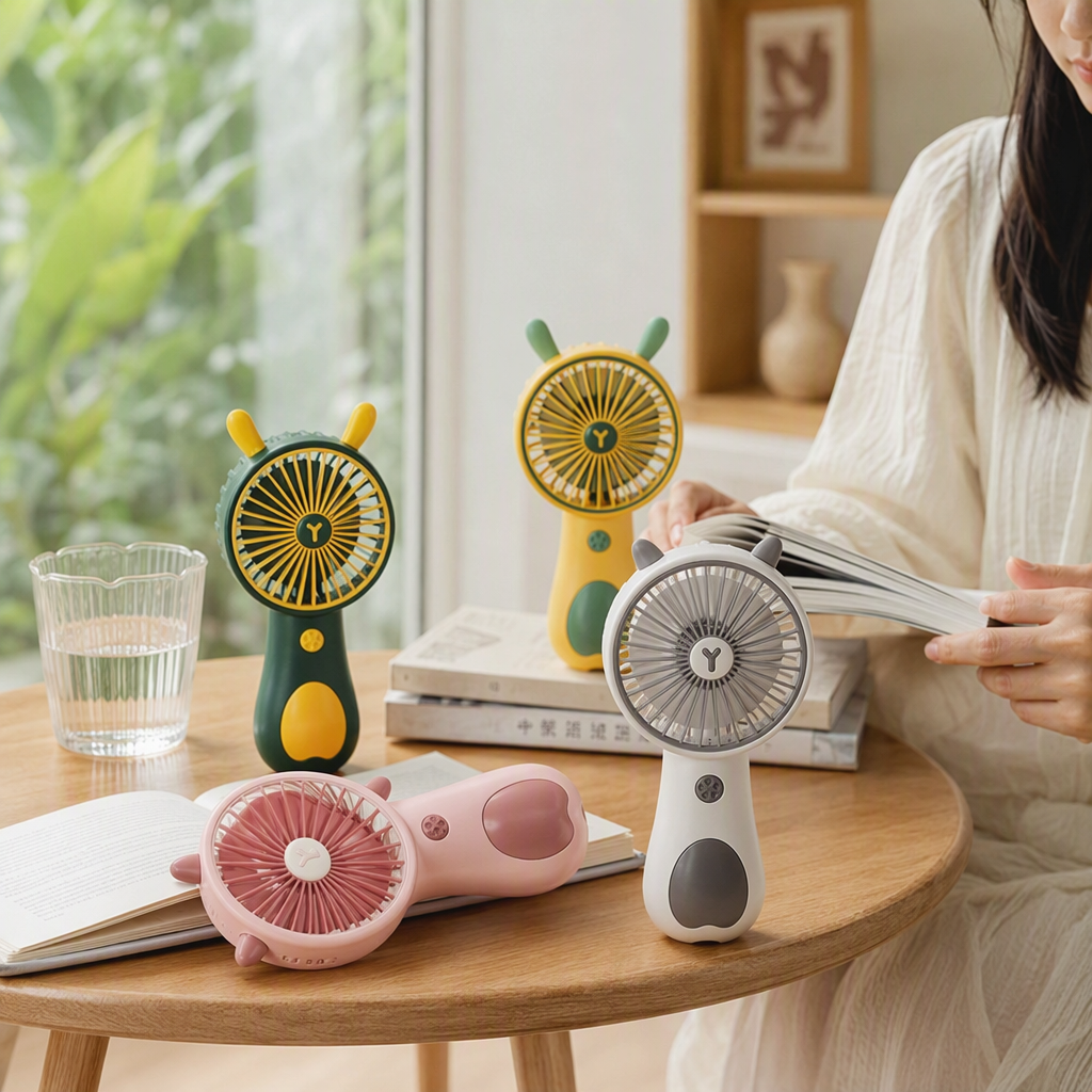便携迷你手持扇夏日清凉便捷随身小风扇居家户外静音轻巧款