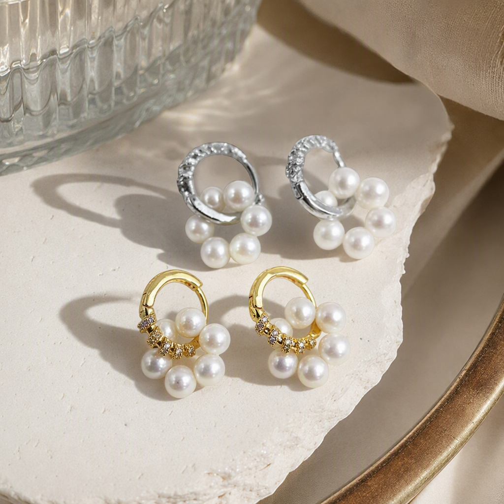 Elegant and refined pearl earrings, simple and fashionable women's earrings and stud earrings, versatile and trendy accessories details Picture