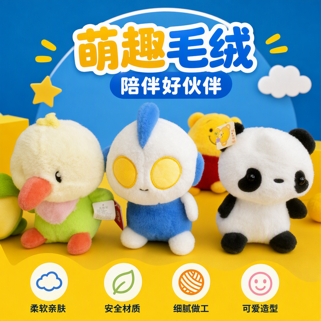 Colorful plush dolls, cute cartoon animal throw pillows, children's toys, soft velvet fabric gifts, collectible items Specification image