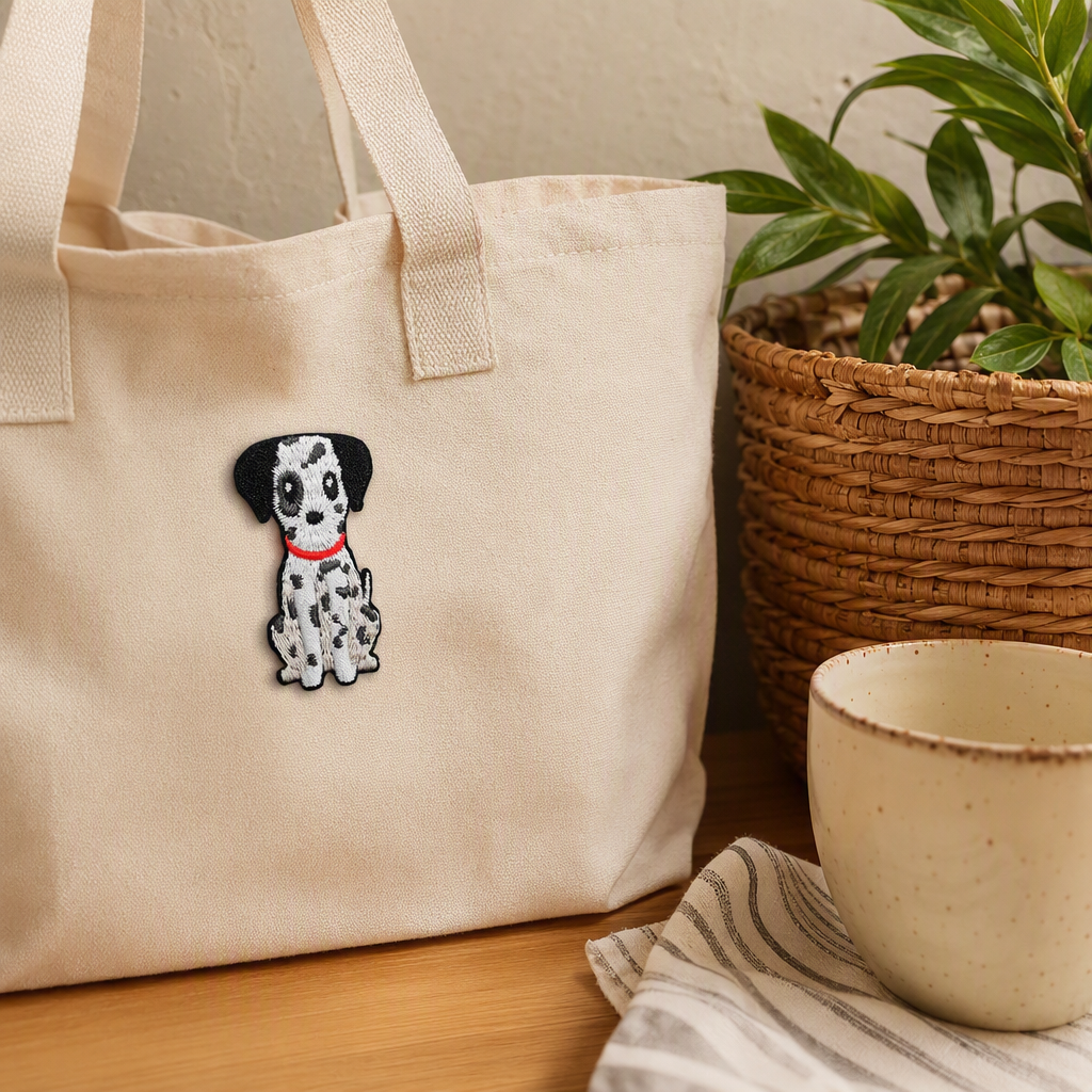 Fun animal embroidery badges, black and white spotted dog, cute cartoon brooches, student gifts, collectible accessories details Picture