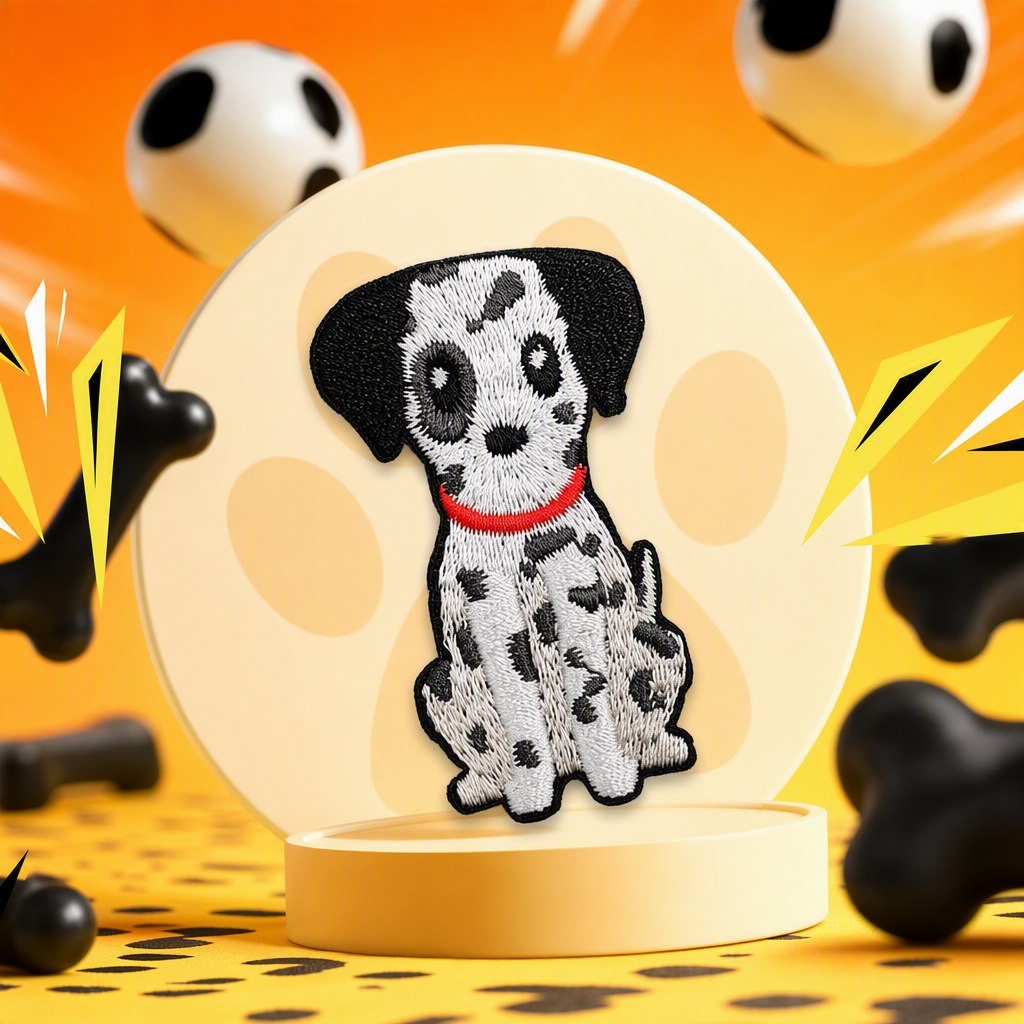 Fun animal embroidery badges, black and white spotted dog, cute cartoon brooches, student gifts, collectible accessories Specification image