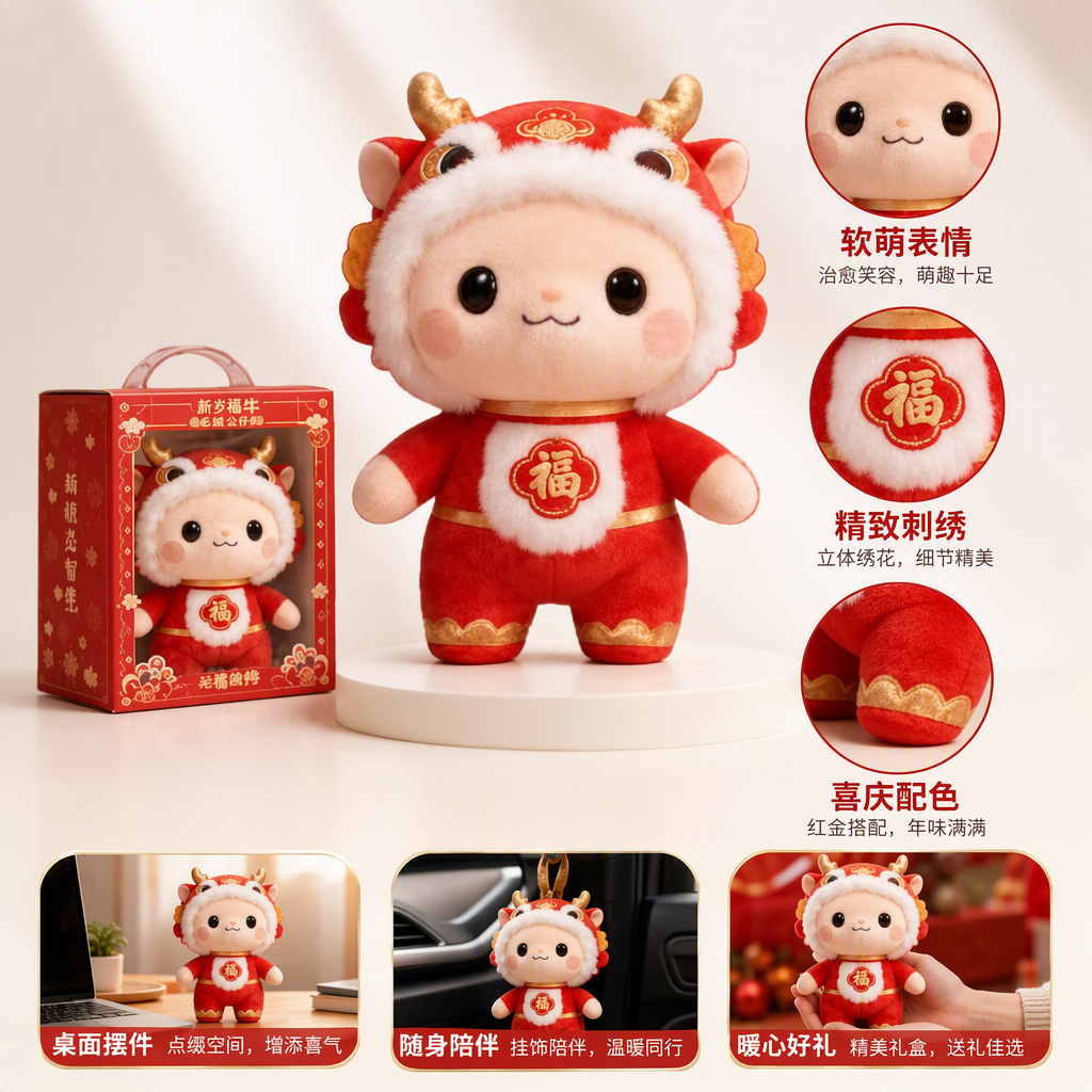AI inteligente acompañante juguetes año del dragón AI fuwa muñeca rojo creativo mano organizadora regalo de vacaciones juguetes AI