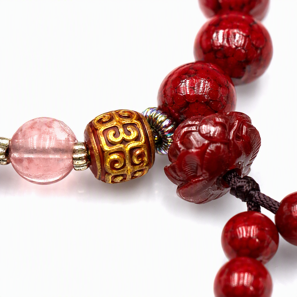 Cinabrio cadena de mano moda cadena de cuentas rojas pulsera vintage hecho a mano tejido colorido pareja mujer accesorios de mano tendencia emparejamiento Application Scenario
