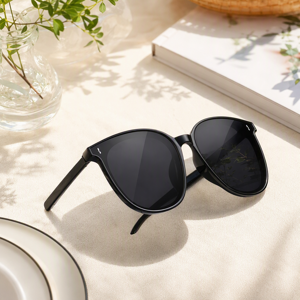 Fashionable polarized sunglasses, men's UV-protective black sunglasses, driving casual and trendy polarized sunglasses details Picture