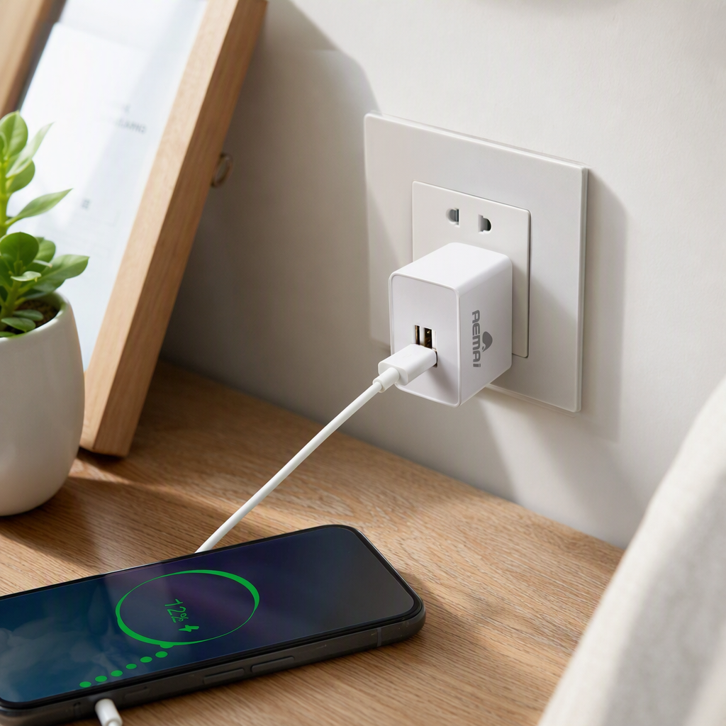 The multi-functional portable fast charging adapter supports fast charging. It is a gray power adapter and a universal charger for mobile phones and tablets details Picture