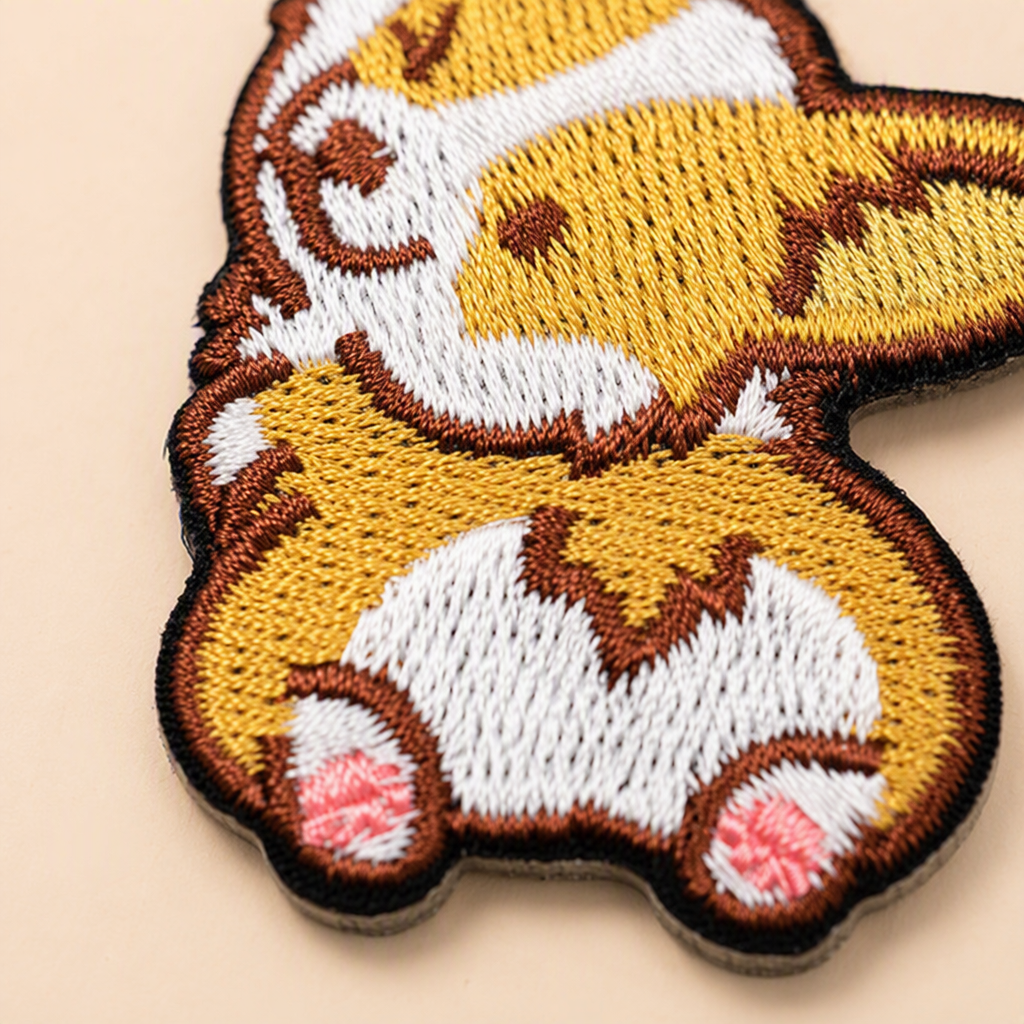 Cute Corgi embroidered badge, yellow animal-decorated brooch, student gift collection Application Scenario