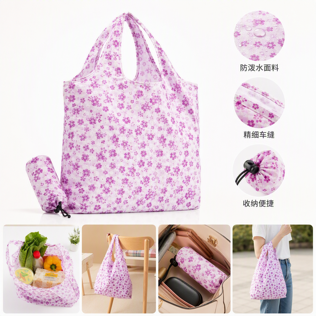 grab folding hand-held shopping bags, fishing gear bags, portable plastic bags, multi-functional storage bags, large capacity and durable Specification image