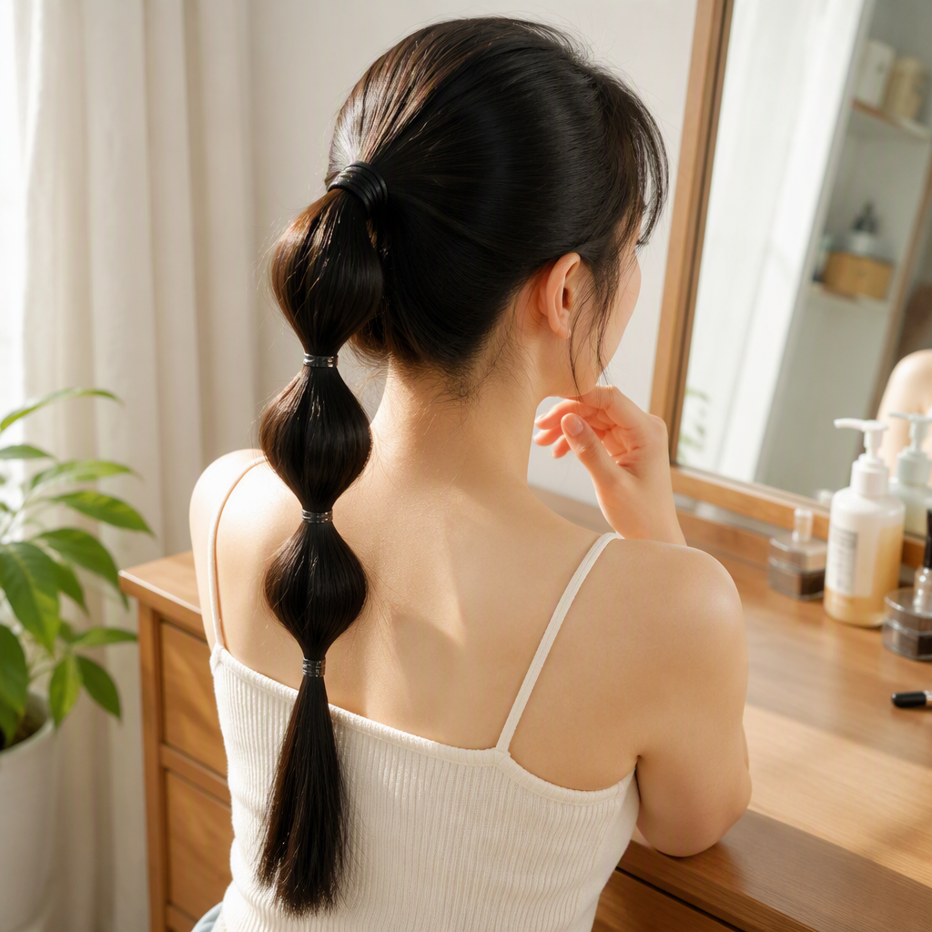 Fashionable black ponytail accessories, simple and versatile hair accessories, hair clips, hair accessories, hair bands, hair ropes, hair rings, student headwear, women's style details Picture