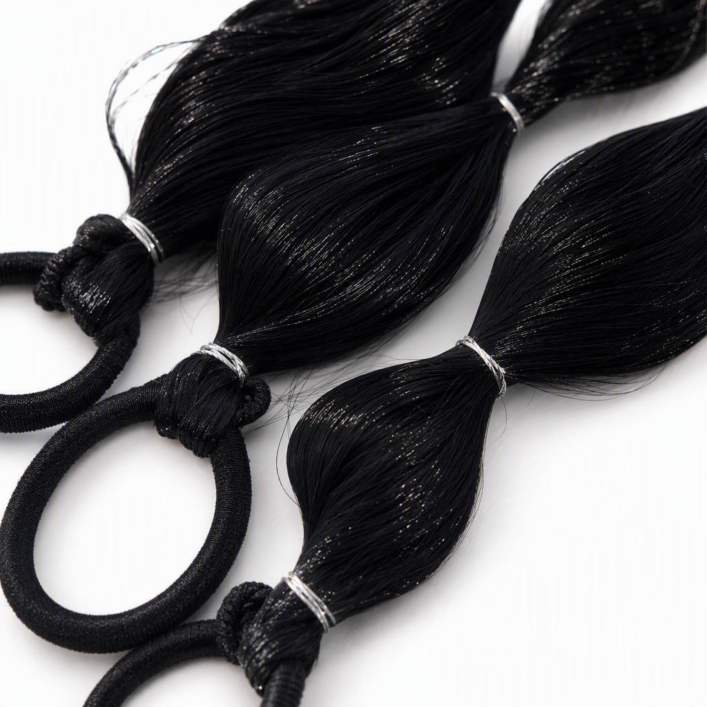 Fashionable black ponytail accessories, simple and versatile hair accessories, hair clips, hair accessories, hair bands, hair ropes, hair rings, student headwear, women's style Application Scenario