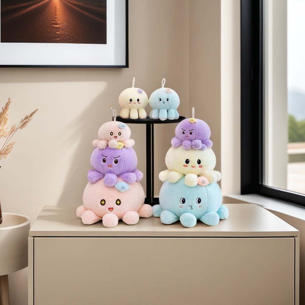 Colorful octopus plush dolls, soft and cute children's toys, throw pillows, fabric playmates, gifts and giveaway