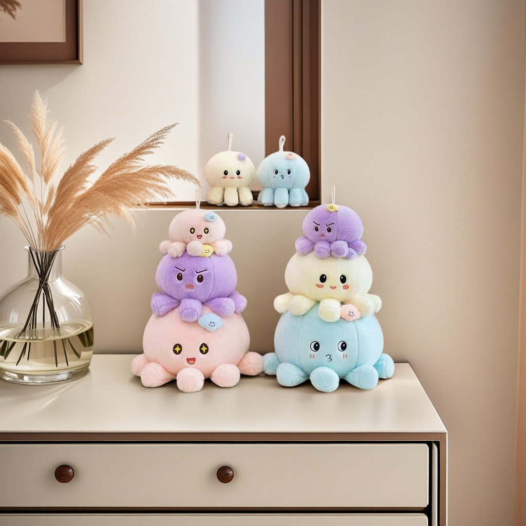 Colorful octopus plush dolls, soft and cute children's toys, throw pillows, fabric playmates, gifts and giveaway Application Scenario