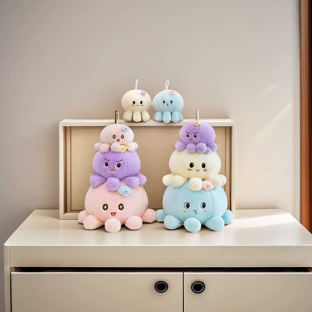 Colorful octopus plush dolls, soft and cute children's toys, throw pillows, fabric playmates, gifts and giveaway Specification image