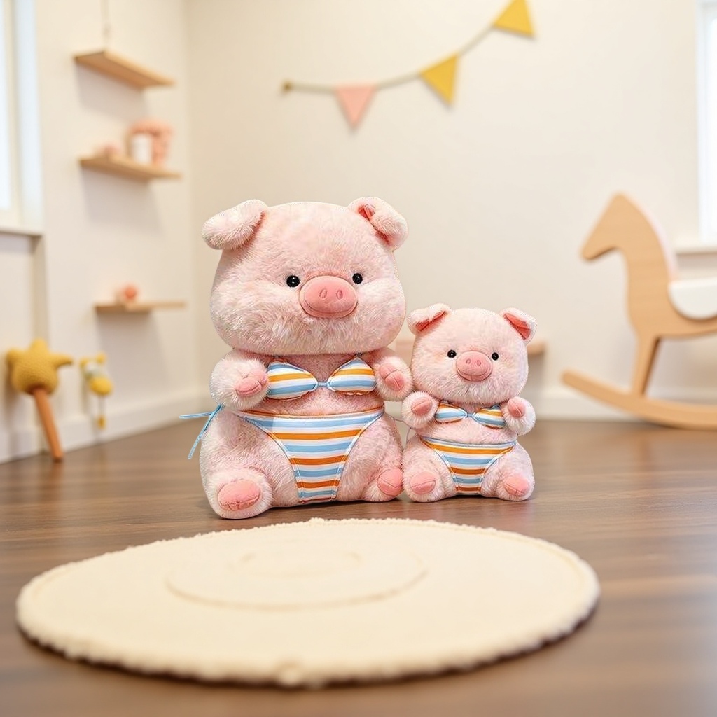Cute pink piglet plush toy pillow, children's toy, birthday gift, fabric soft and adorable companion Specification image