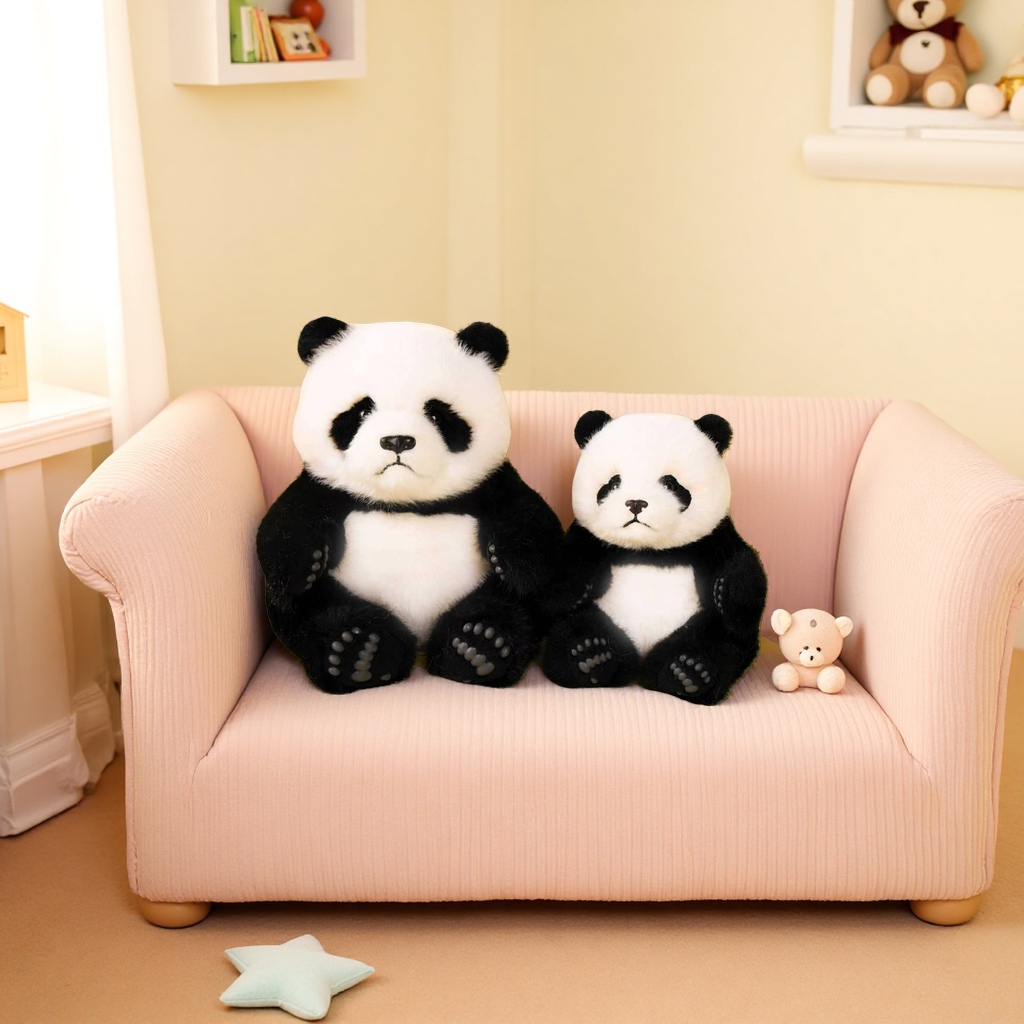 Lindo dibujo animado panda muñeca dos estilos colorido suave tela de lana arte cojín para niños regalo colección Specification image