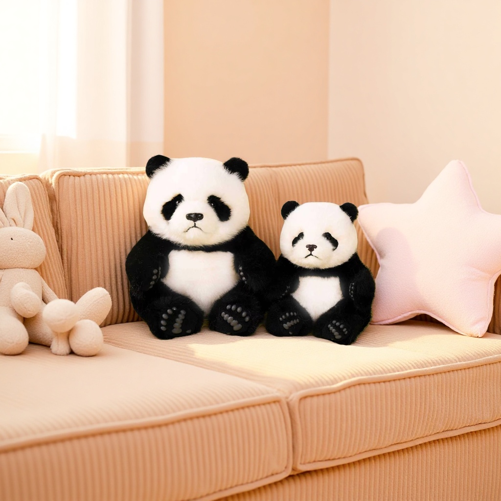 Lindo dibujo animado panda muñeca dos estilos colorido suave tela de lana arte cojín para niños regalo colección details Picture