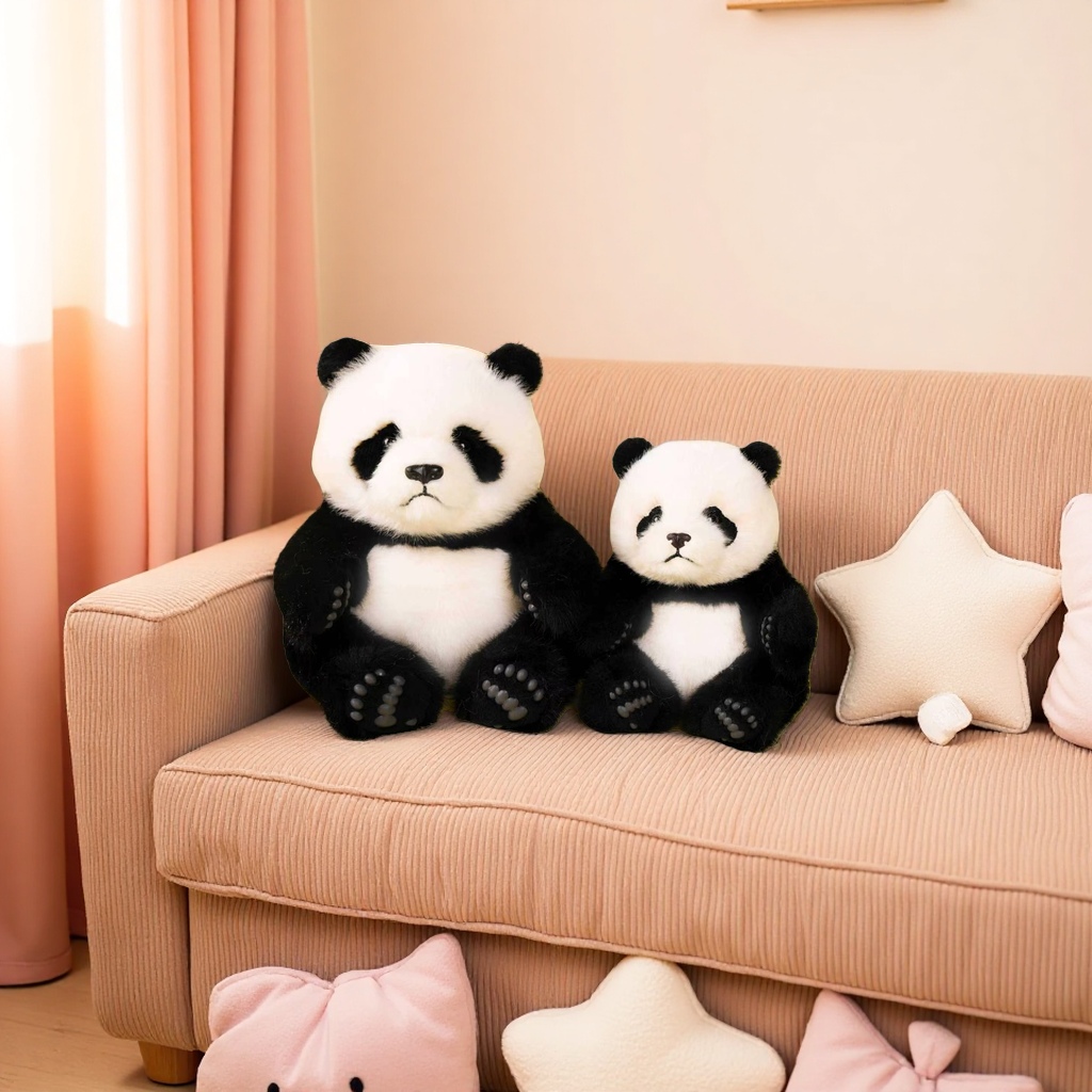 Lindo dibujo animado panda muñeca dos estilos colorido suave tela de lana arte cojín para niños regalo colección Application Scenario
