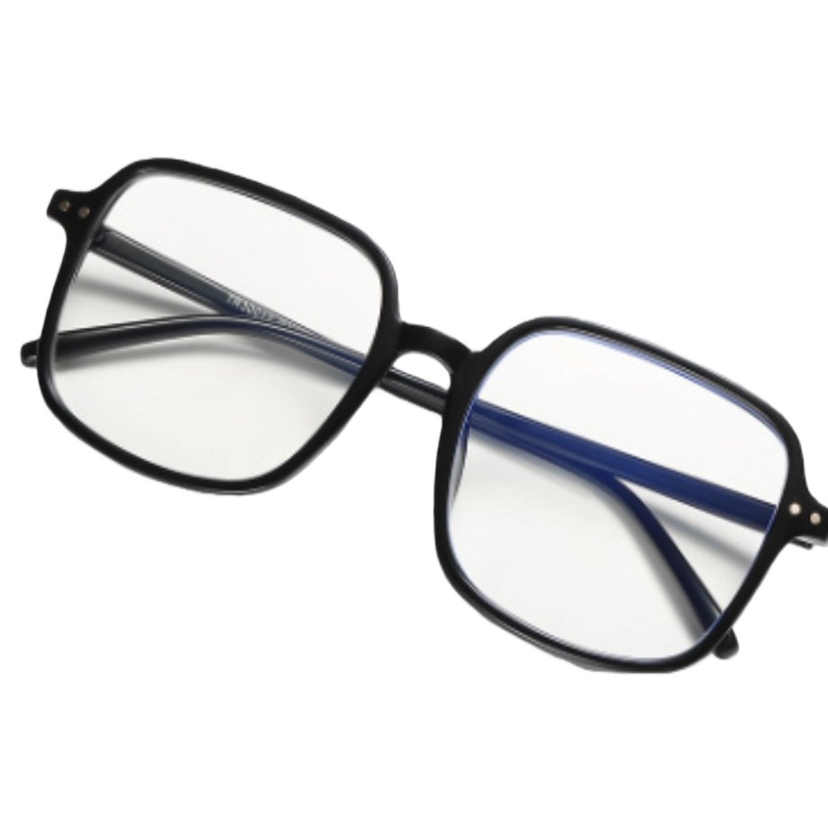Fashionable black square glasses for both men and women, trendy retro frame, casual business style Item Picture