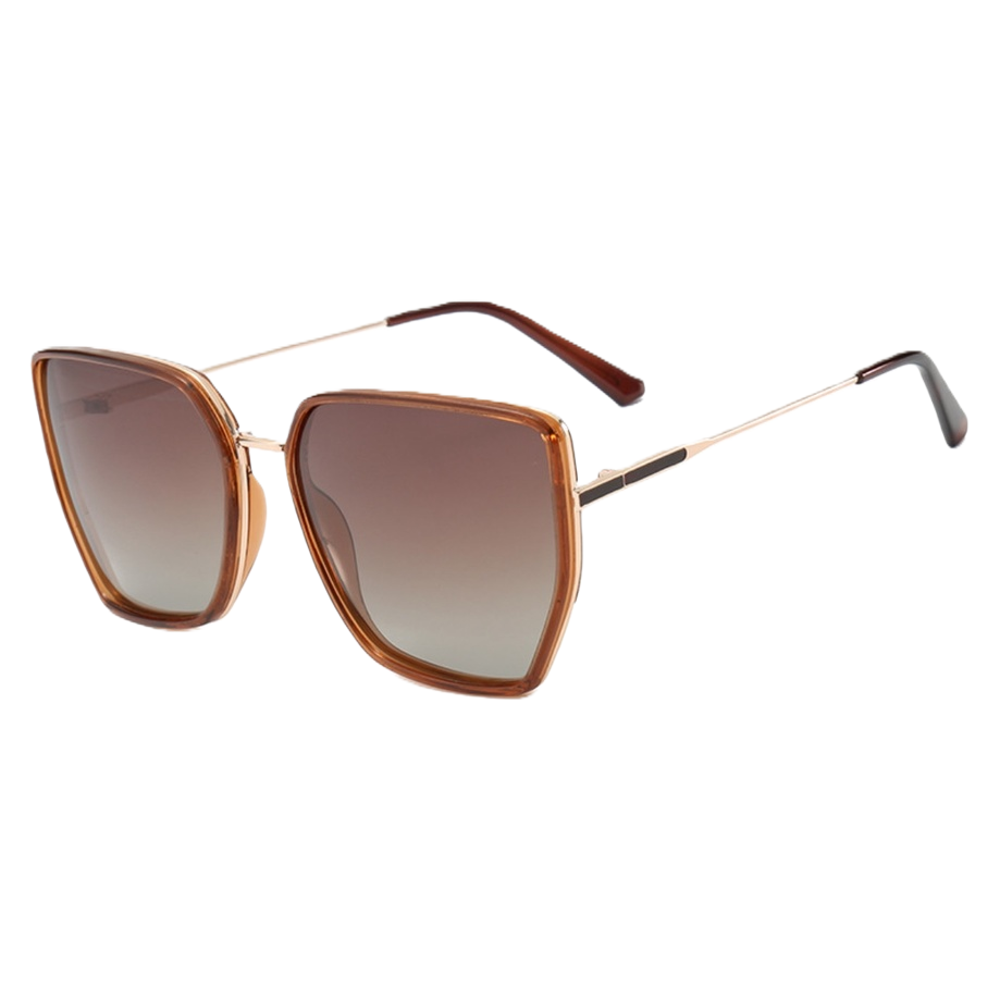 Fashionable gradient lens sunglasses, brown polarized polarized UV protection, trendy sunglasses for men and women Item Picture