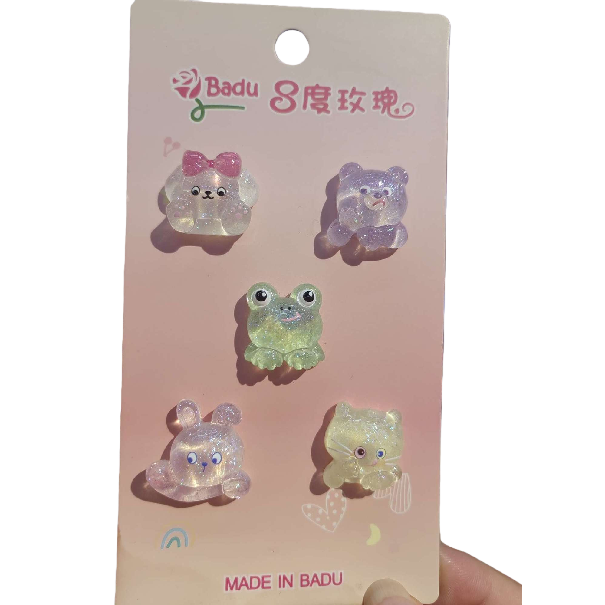 Cute cartoon animal-shaped pink card hair clips, children's and girls' hair accessories, hair clips, headwear accessories Item Picture