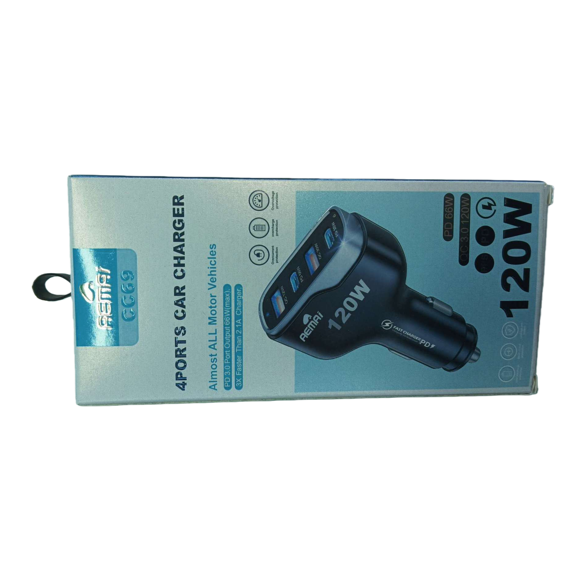 The multi-functional car fast charging black USB charger is compatible with mobile phones, tablets and car cigarette lighters Specification image
