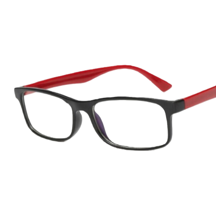 Fashionable black-framed red-leg glasses, suitable for both men and women, trendy and retro spectacle frame accessories Item Picture