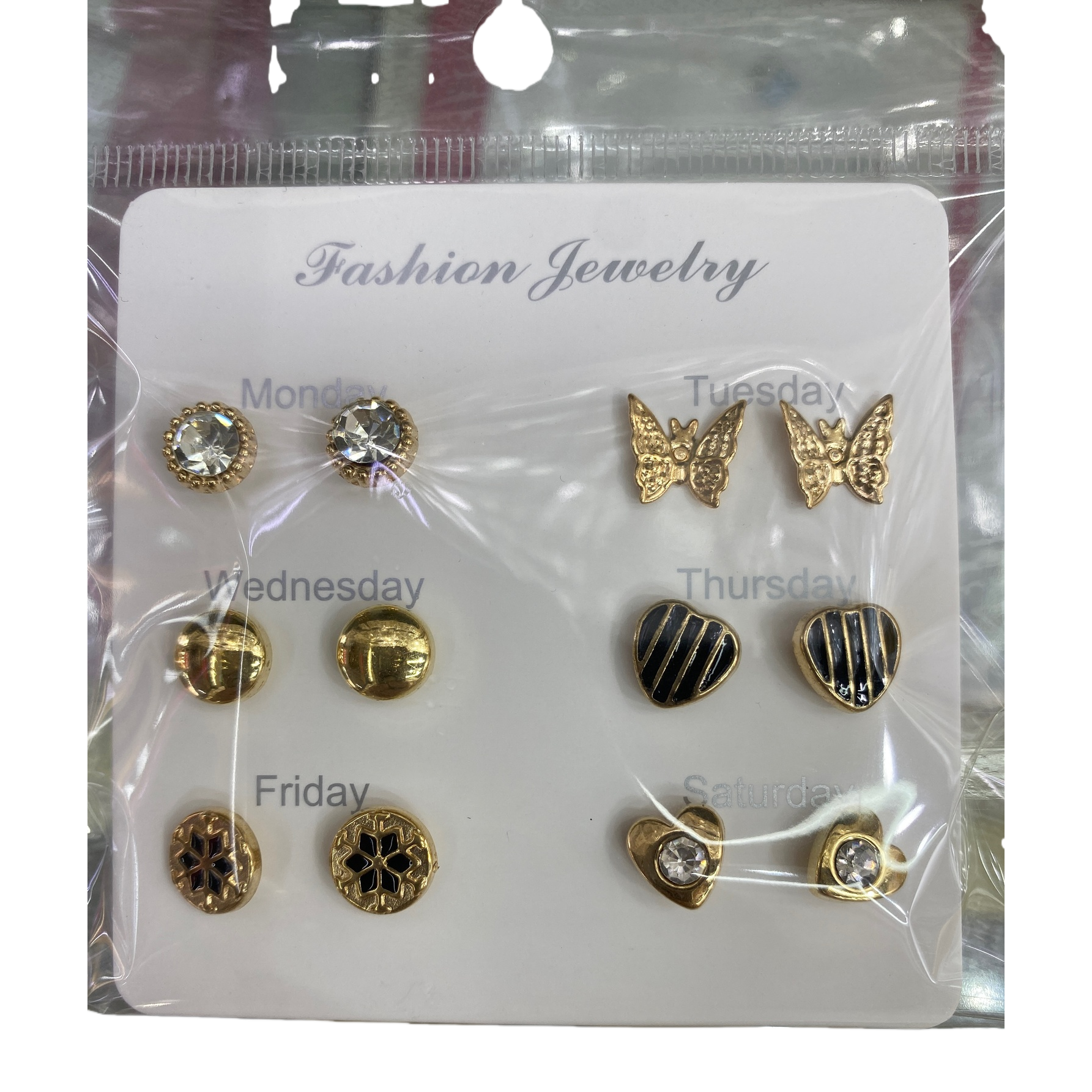 White stud display card, golden earrings, simple and fashionable earring hanging card, jewelry display, accessories and ornaments display card Item Picture