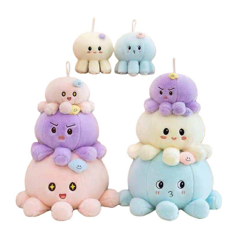 Colorful octopus plush dolls, soft and cute children's toys, throw pillows, fabric playmates, gifts and giveaway Item Picture
