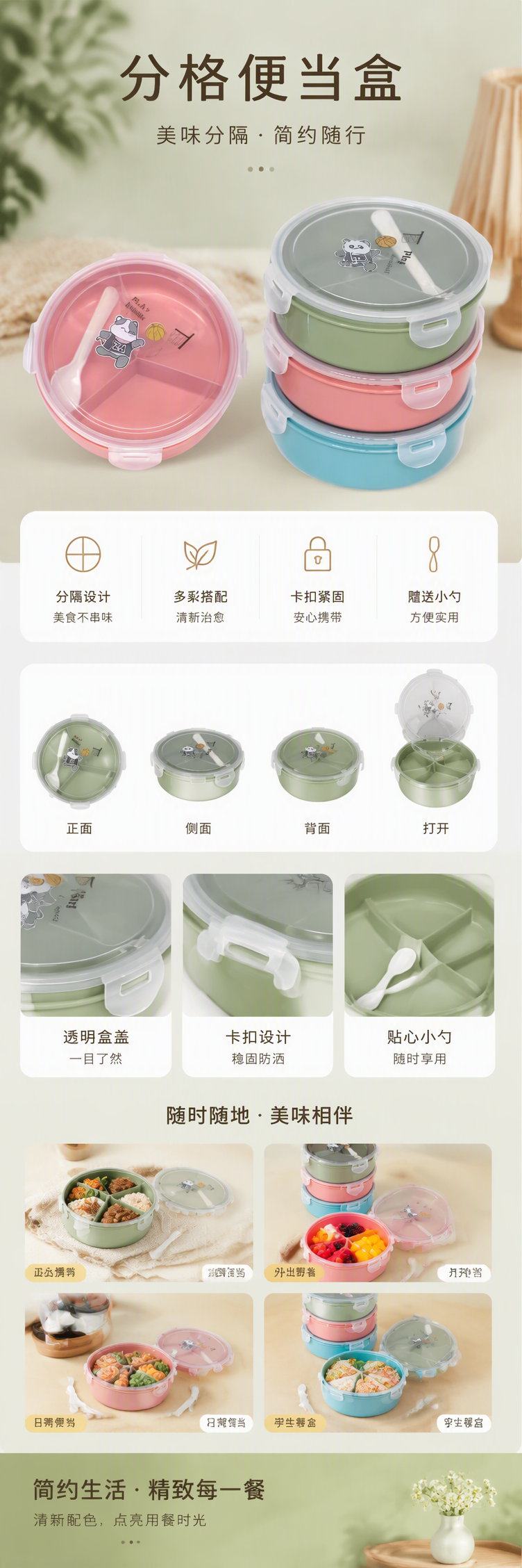 多功能密封保鲜盒套装便携饭盒厨房餐具收纳盒塑料密封容器大容量家用详情1