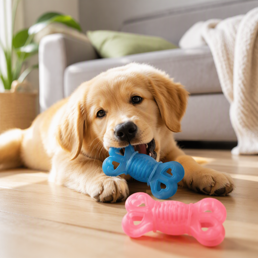 Colorful bone-shaped pet chewing toys, durable and wear-resistant, training toys for dogs and cats, pet supplies details Picture