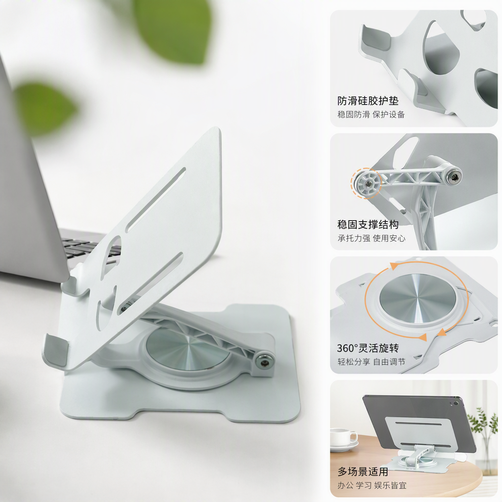 The multi-functional white mobile phone stand desktop support stand is simple and creative, suitable for various scenarios