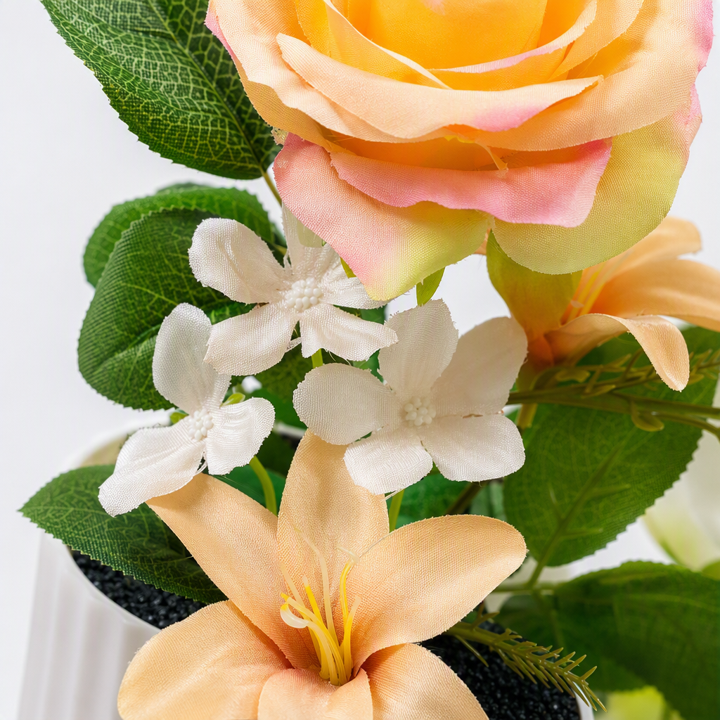 Colorful artificial flower potted plant set, creative combination of indoor green plant decoration, multi-color flower ornaments, home decoration items Application Scenario