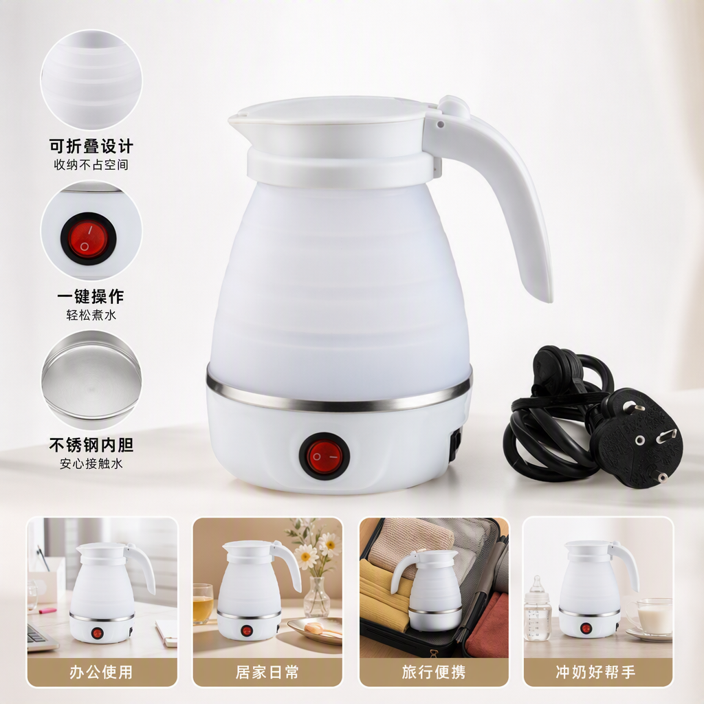 This multi-functional smart electric kettle is suitable for household kitchens. It can quickly boil water, keep warm, save electricity, has a large capacity and a simple design Specification image