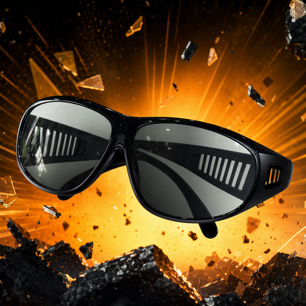 Professional sports protective goggles, black anti-fog, anti-scratch and anti-ultraviolet eye protection gear, sports equipment Specification image