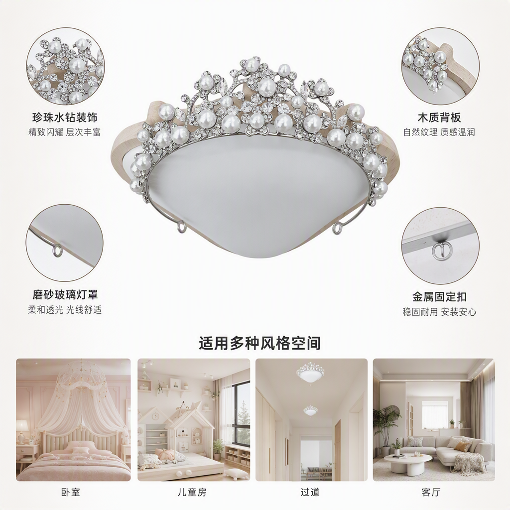 Silver pearl crystal crown women's hair accessory, elegant and noble wedding headwear, accessories, gifts and promotional items